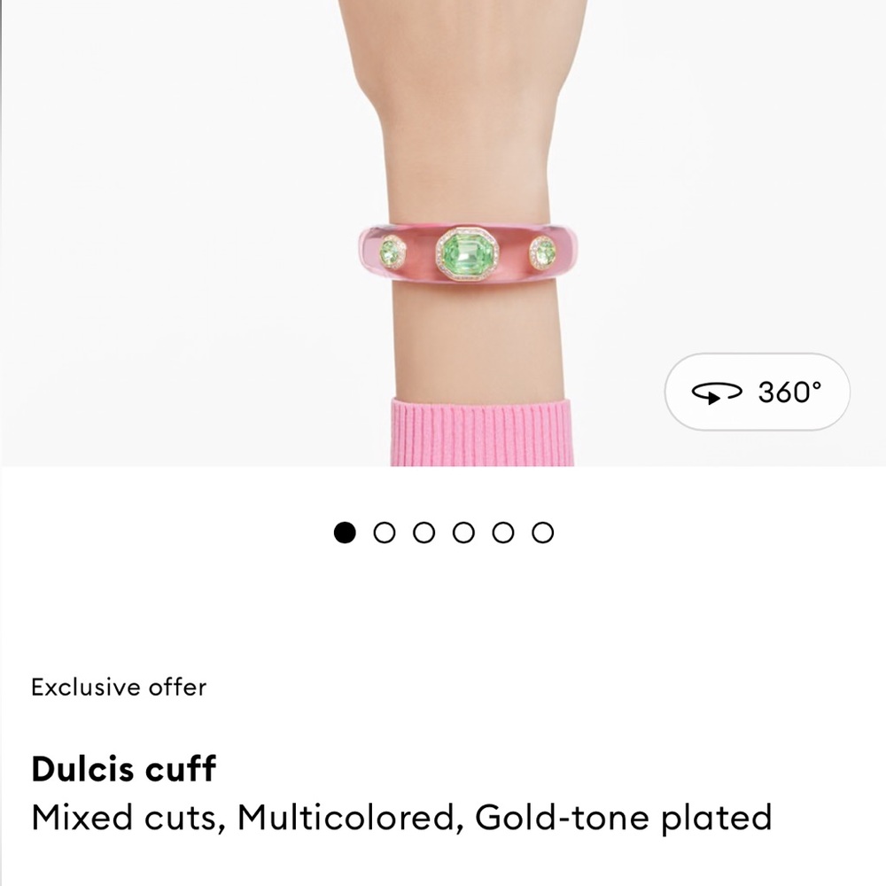 Swarovski Dulcis cuff
Mixed cuts, Multicolored, Gold-tone plated - Picture 2 of 12